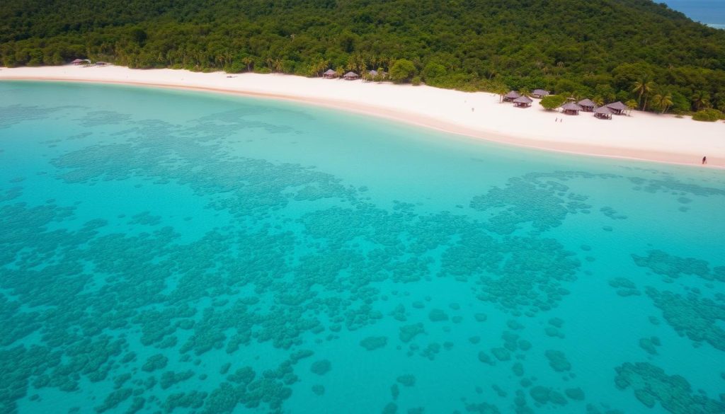 Aerial view of Koh Rong Samloem island, Cambodia travel guide 2025