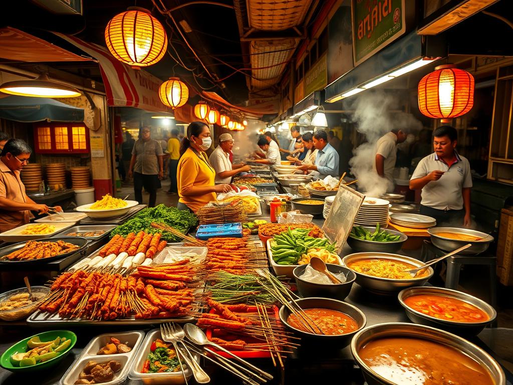 Cambodian street food market at night, Cambodia travel guide 2025