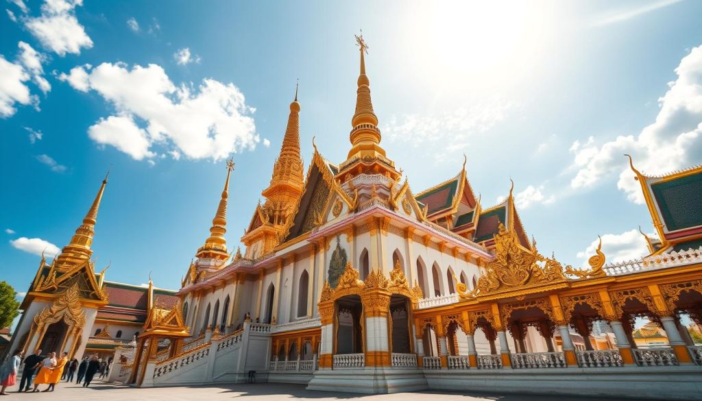 Grand Palace and Wat Phra Kaew in Bangkok with golden spires - thailand travel guide 2025 Grand Palace and Wat Phra Kaew in Bangkok with golden spires - thailand travel guide 2025