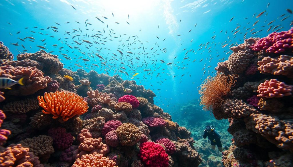 Underwater scene of colorful coral reef and tropical fish at Similan Islands - thailand travel guide 2025 Underwater scene of colorful coral reef and tropical fish at Similan Islands - thailand travel guide 2025