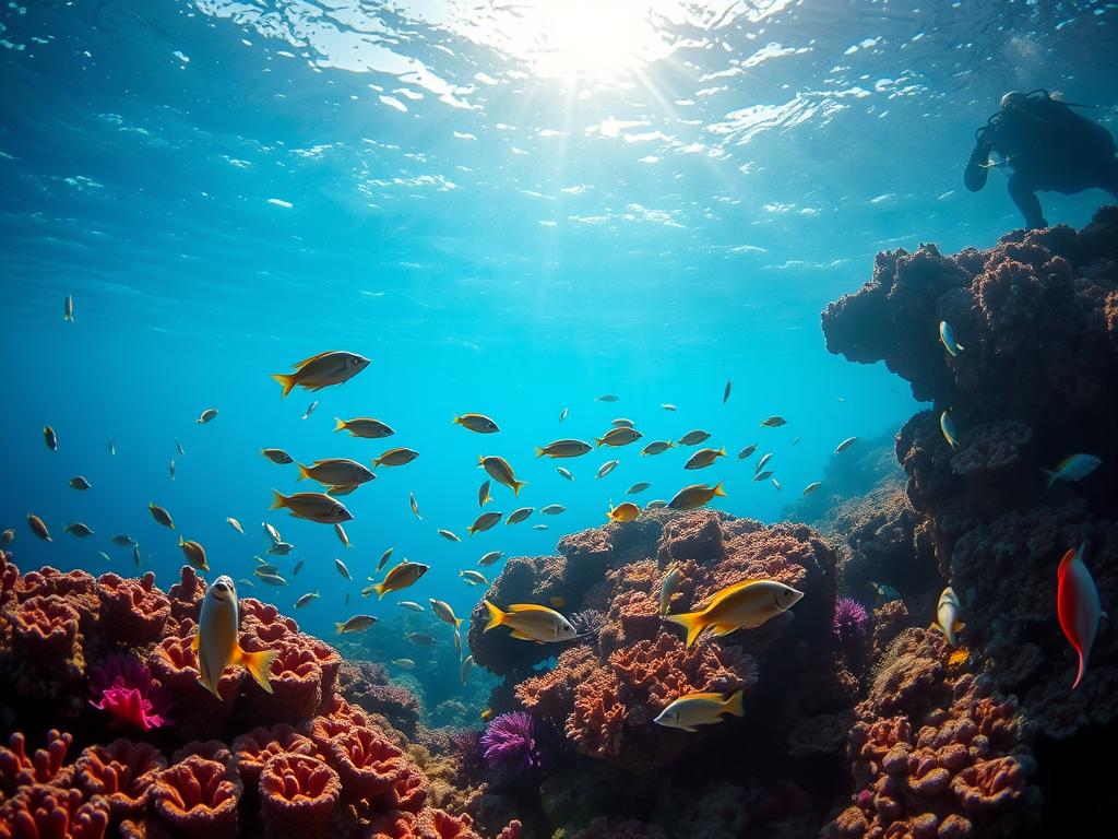 Underwater scene of coral reef and tropical fish at Koh Tao diving site - thailand travel guide 2025