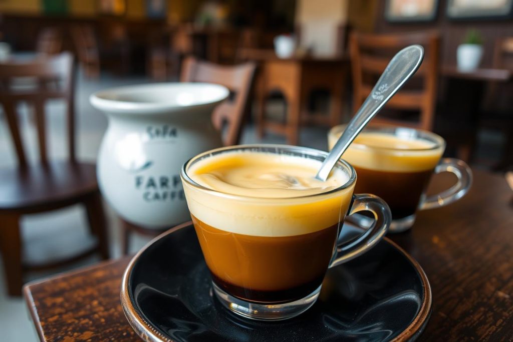 Vietnamese egg coffee (ca phe trung) being served in a traditional café in Hanoi in 2025