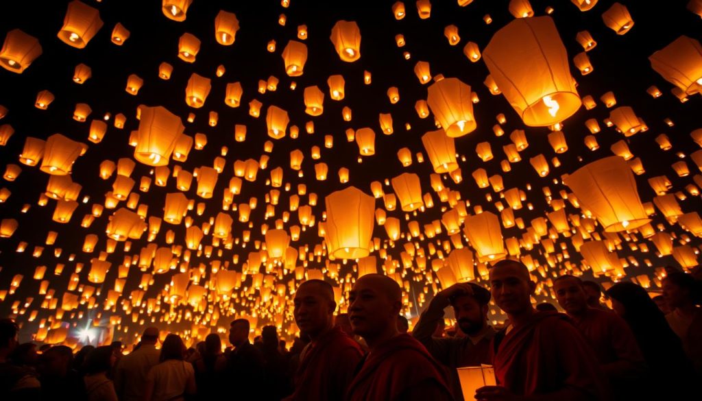 Yi Peng Lantern Festival in Chiang Mai with thousands of sky lanterns - thailand travel guide 2025 Yi Peng Lantern Festival in Chiang Mai with thousands of sky lanterns - thailand travel guide 2025
